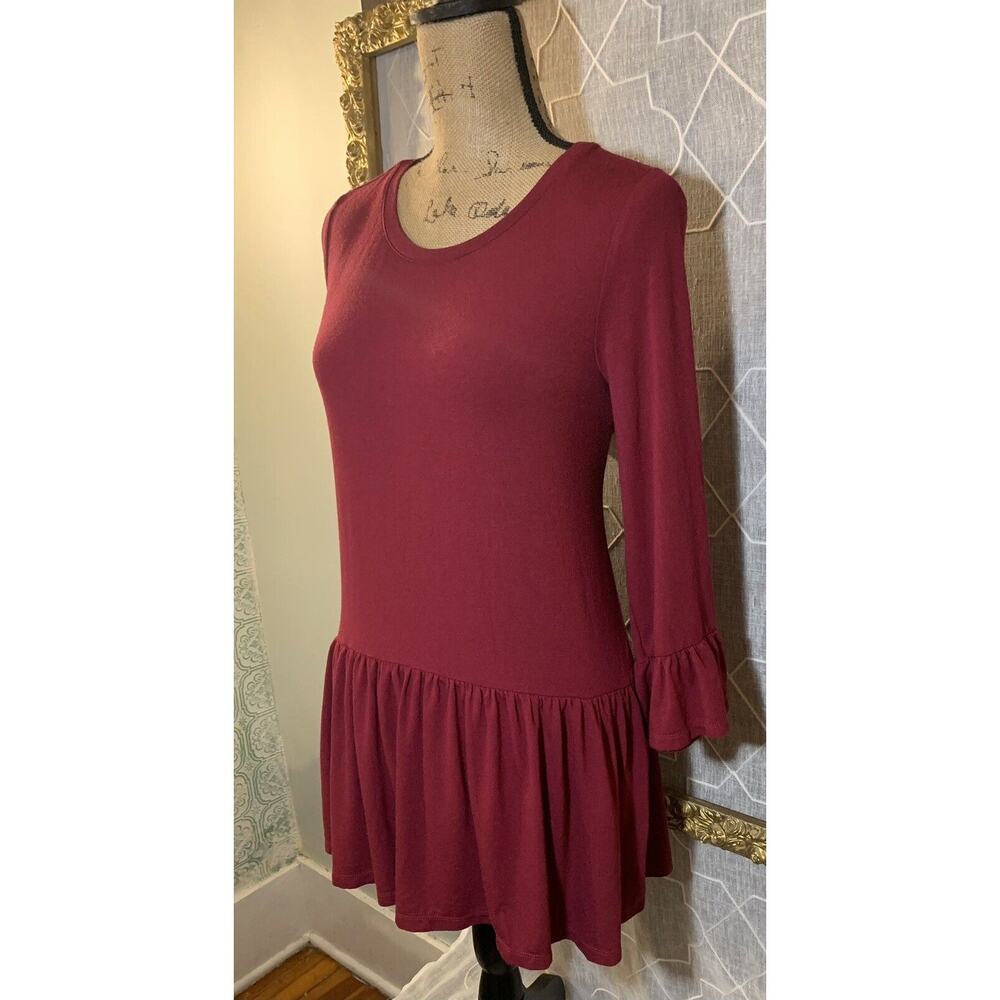 LOGO by Lori Goldstein Top Shirt Blouse Tunic Ruffle Oversized Stretch Dress S